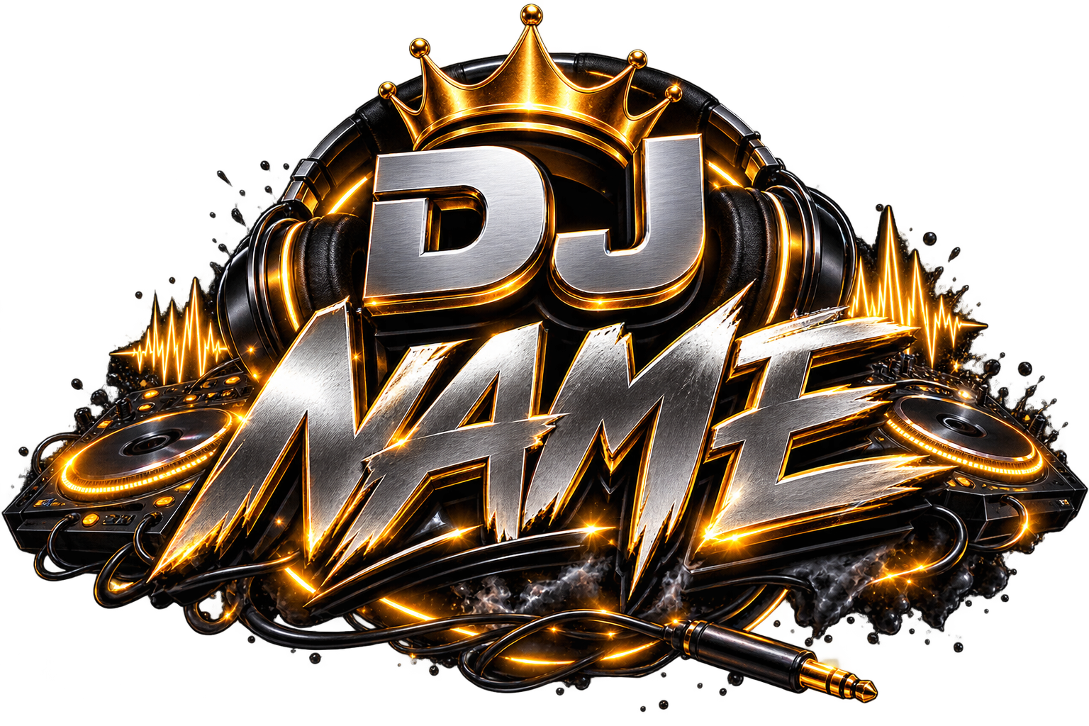Przykład rozbudowanego logo dla DJ-a — DJ NAME