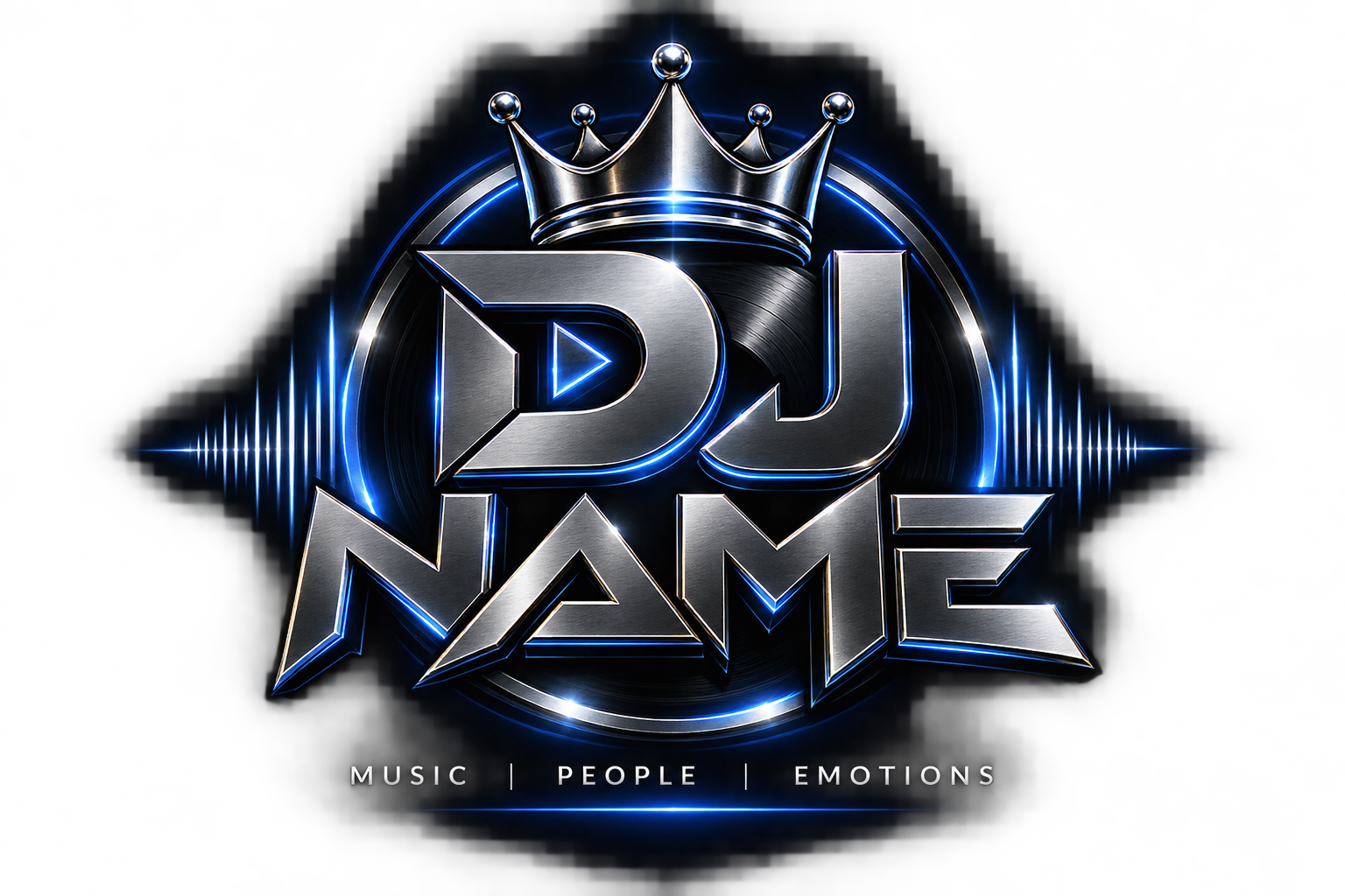 Przykład nowoczesnego logo dla DJ-a — DJ NAME